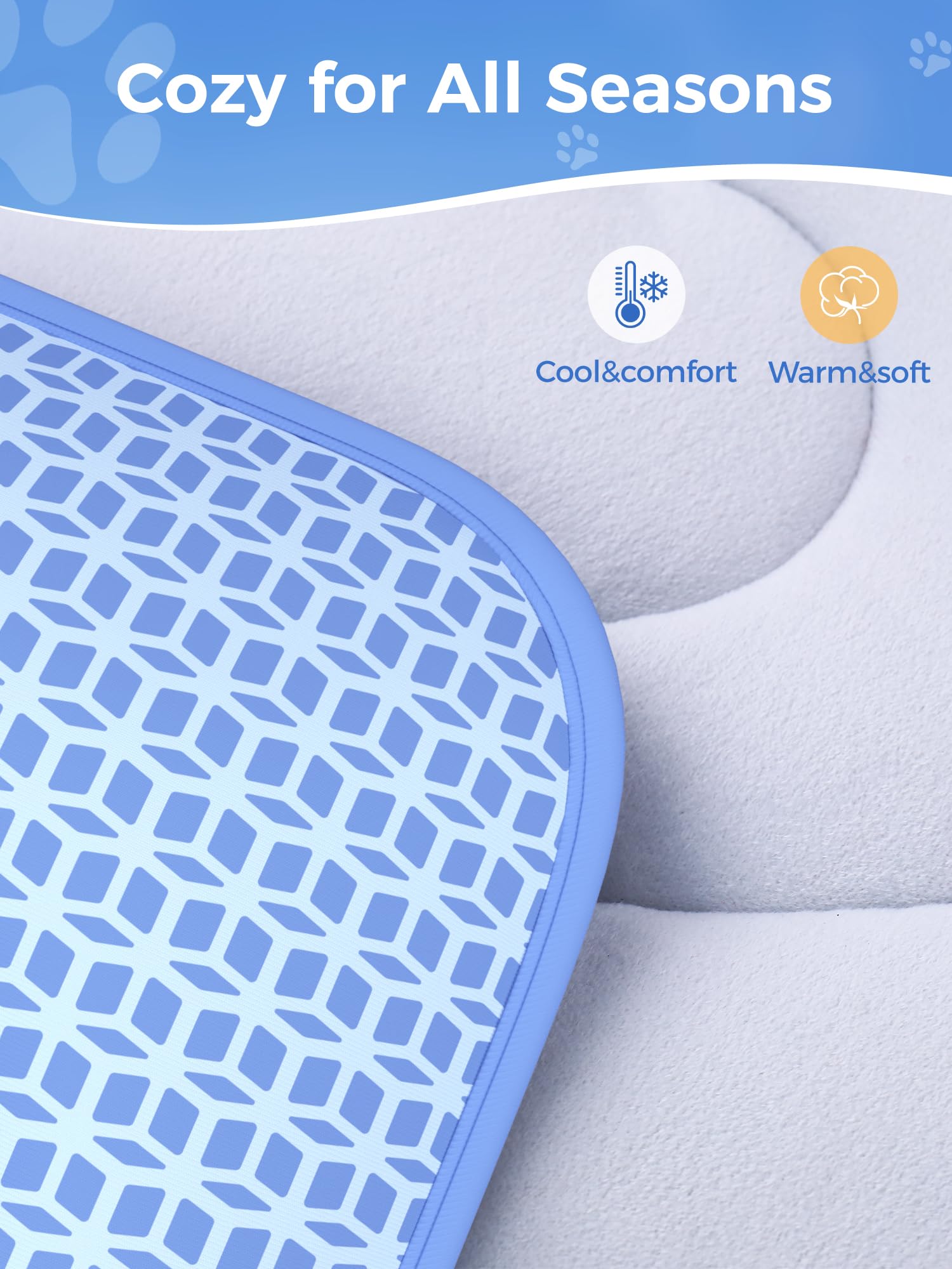 Rywell PCM technology cooling mat absorbs heat for a cooler resting spot.