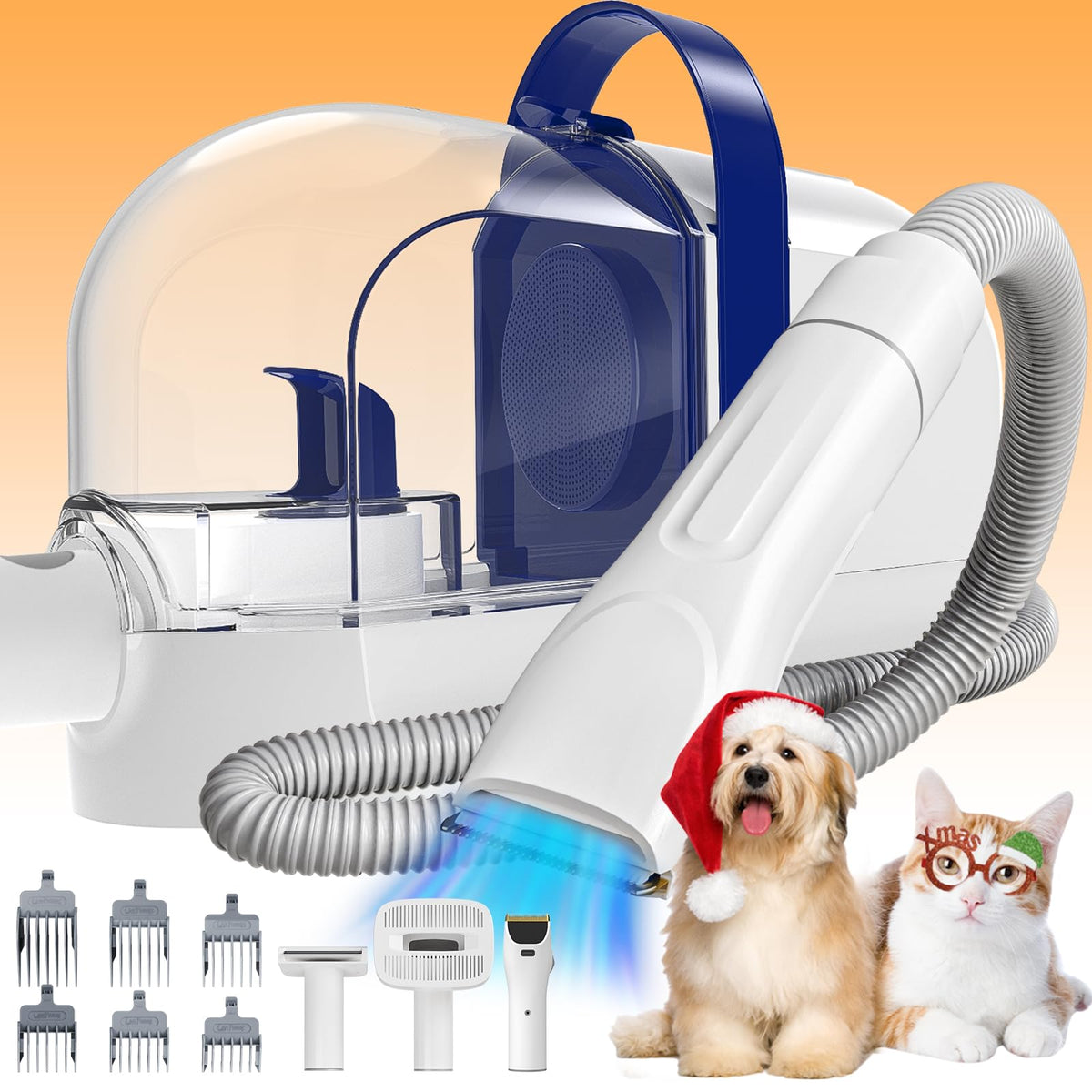 Rywell dog grooming vacuum with 1.5L dust cup for mess-free grooming sessions.