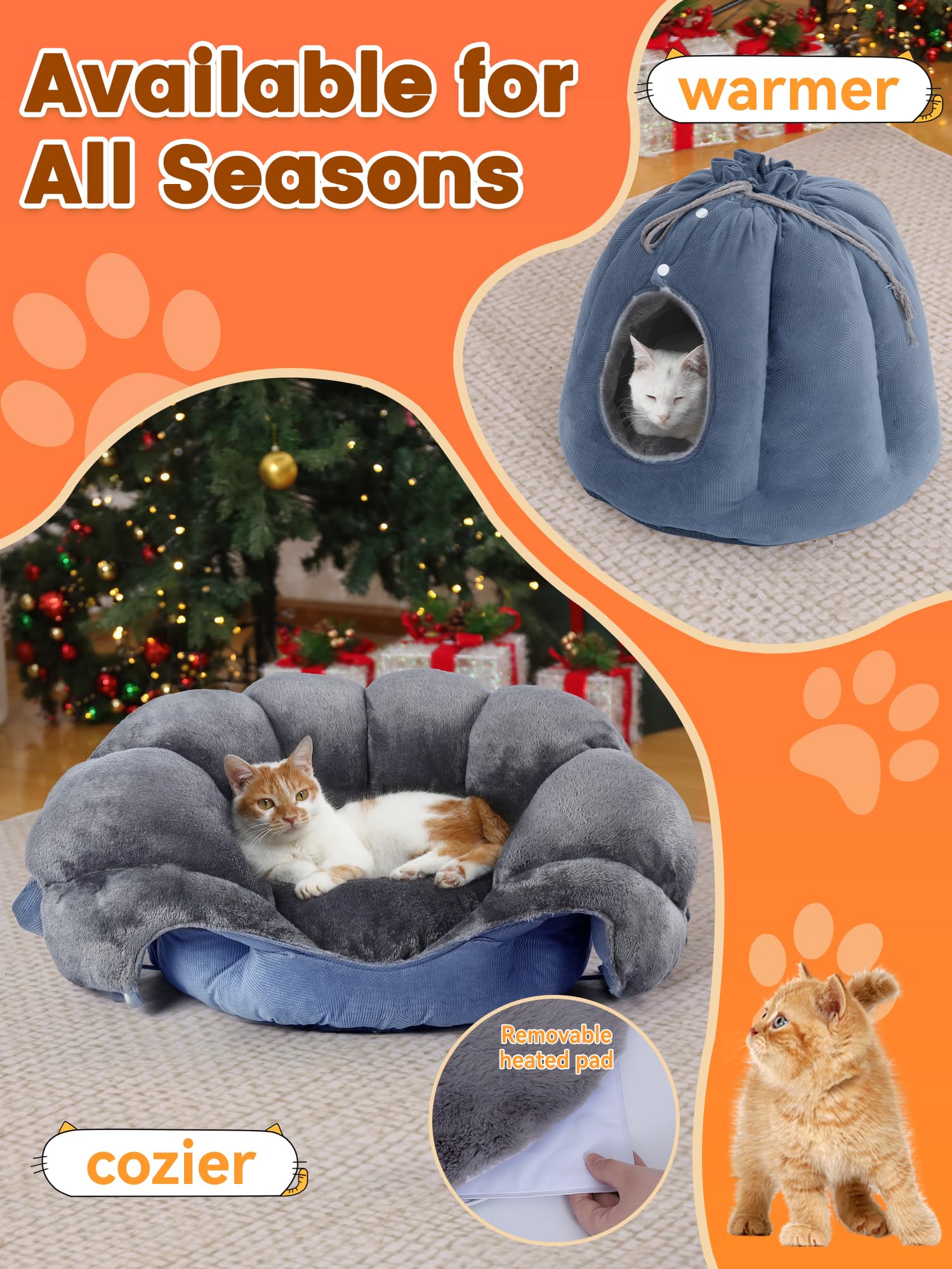 Rywell Heated Cat Bed includes bite-proof wire for safer exploration.
