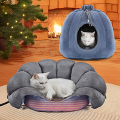 Rywell Heated Cat Bed delivers fast warmth up to 100°F for cozy winter warmth.