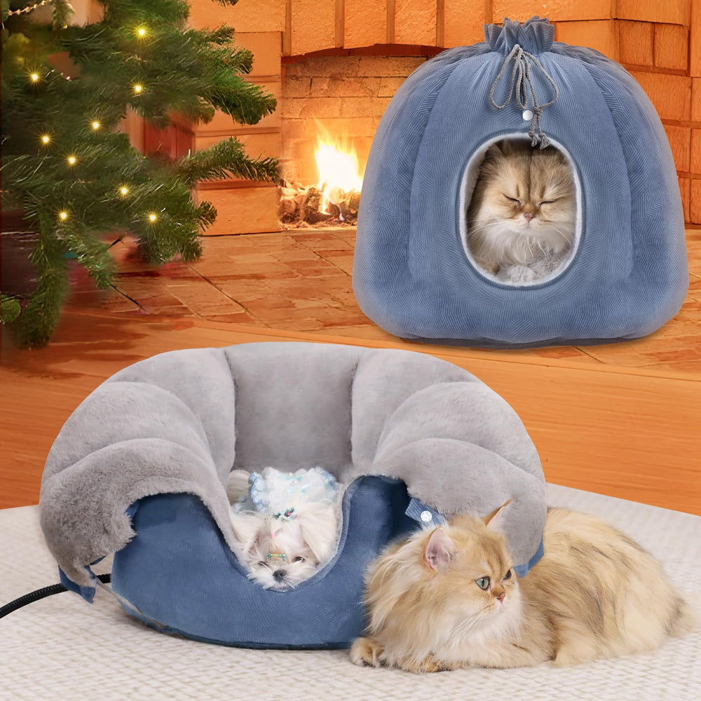 Rywell heated cat bed remote-control for easy timer adjustments and warmth control.