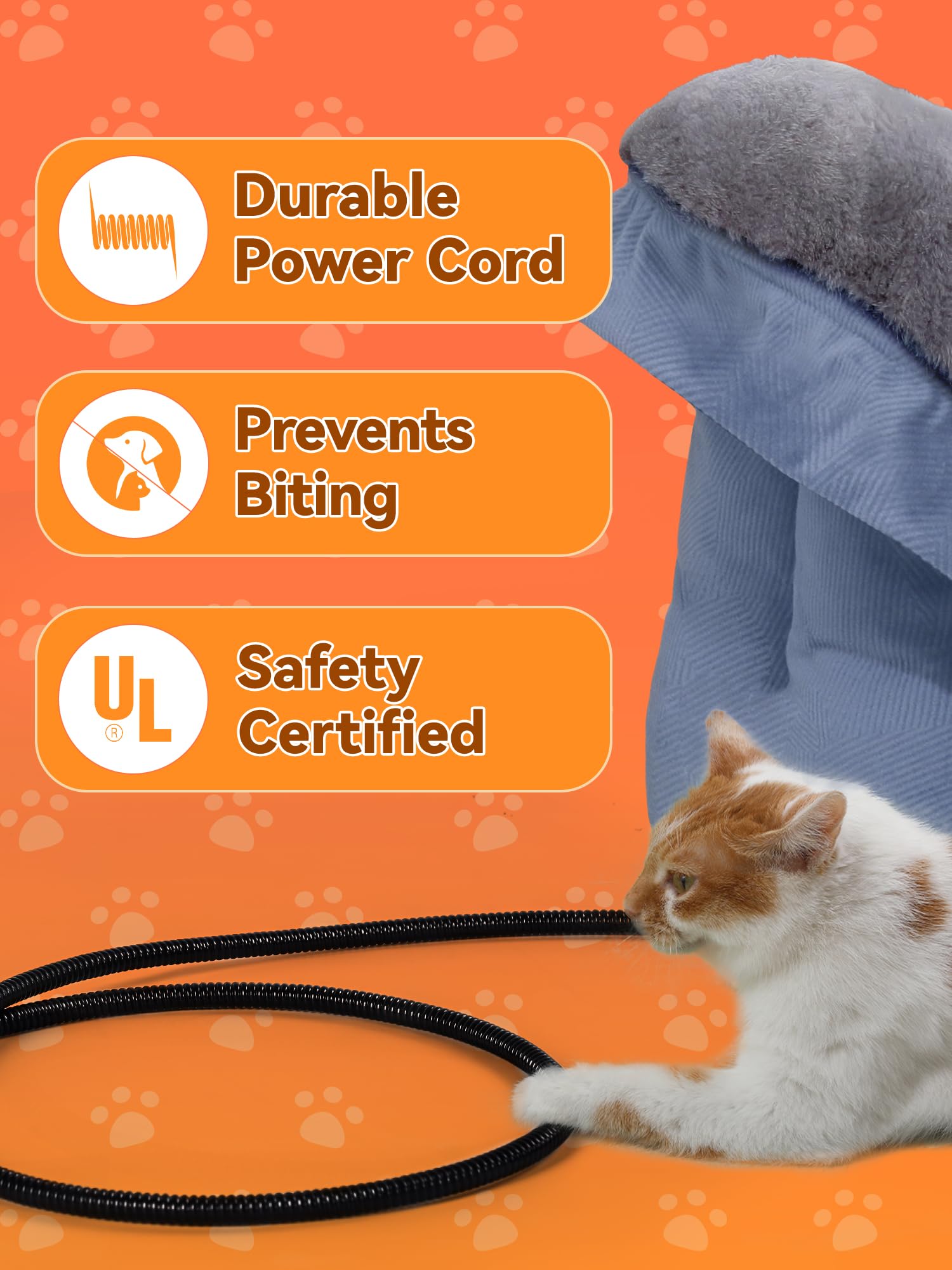 Rywell Heated Cat Bed features removable heating pad for easy washing.