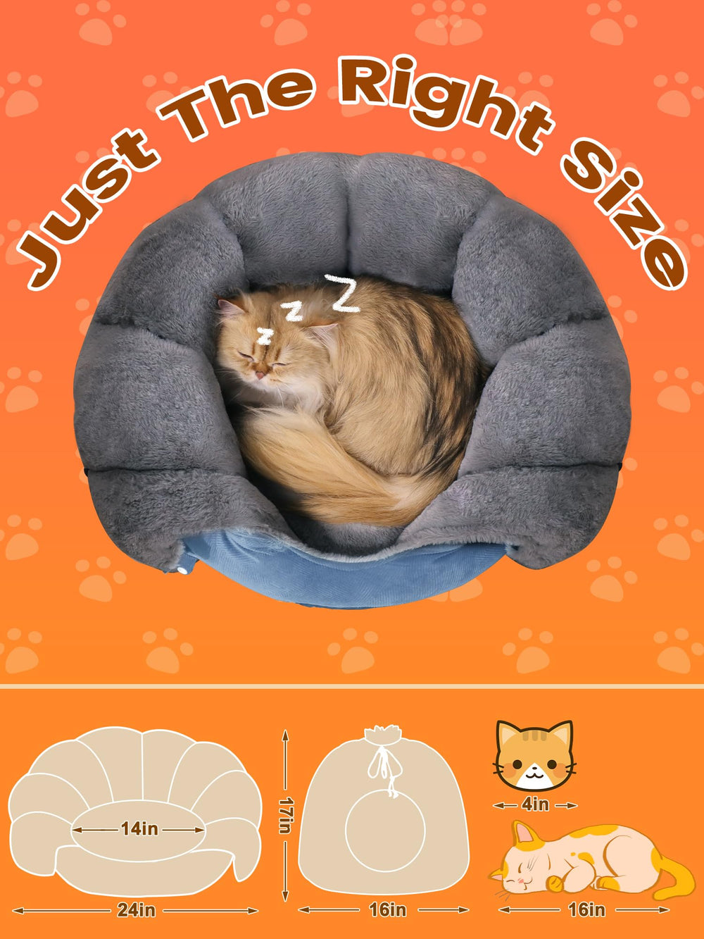 Rywell Heated Cat Bed with washable cover and versatile styling options.