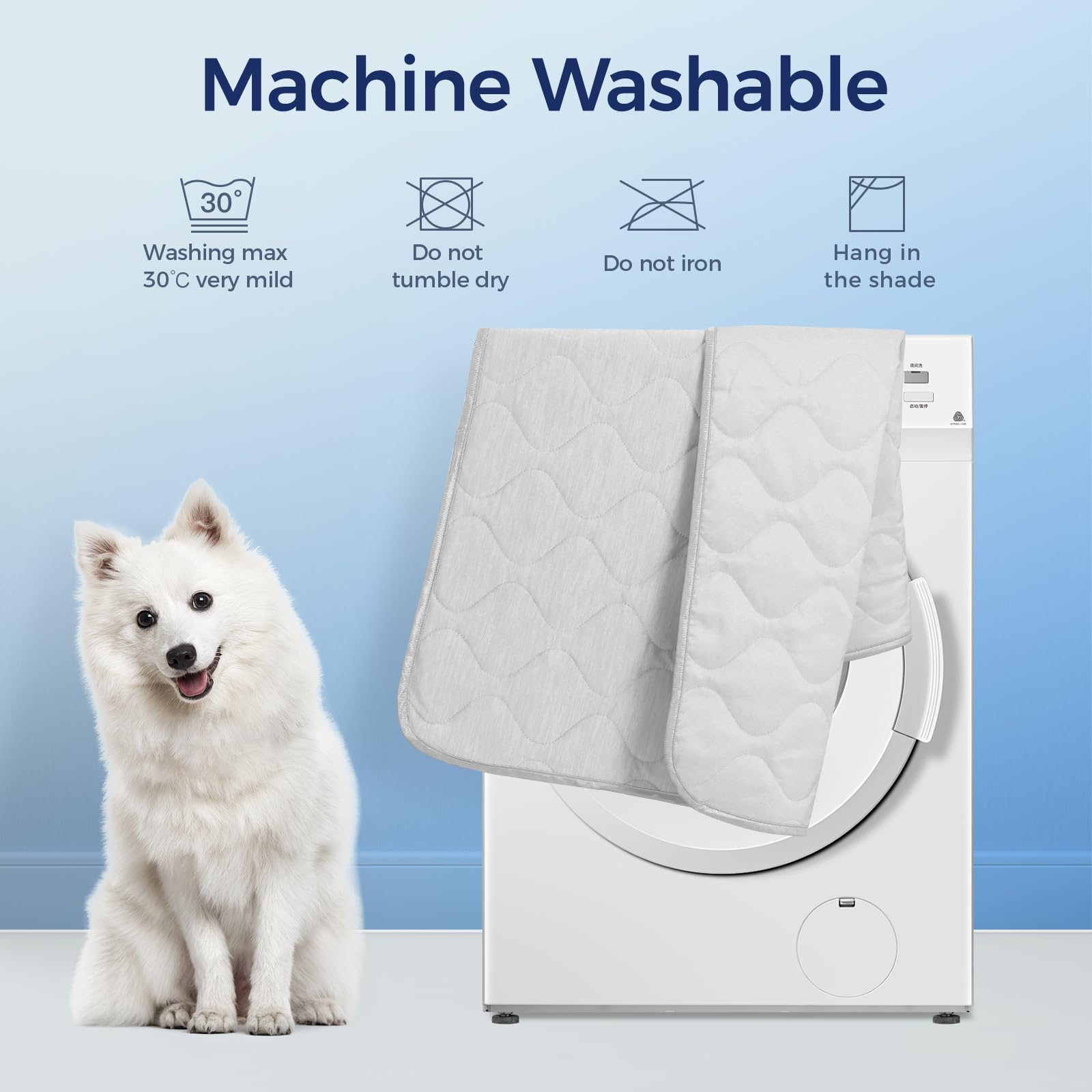 Rywell machine-washable blanket stays flat after washing.