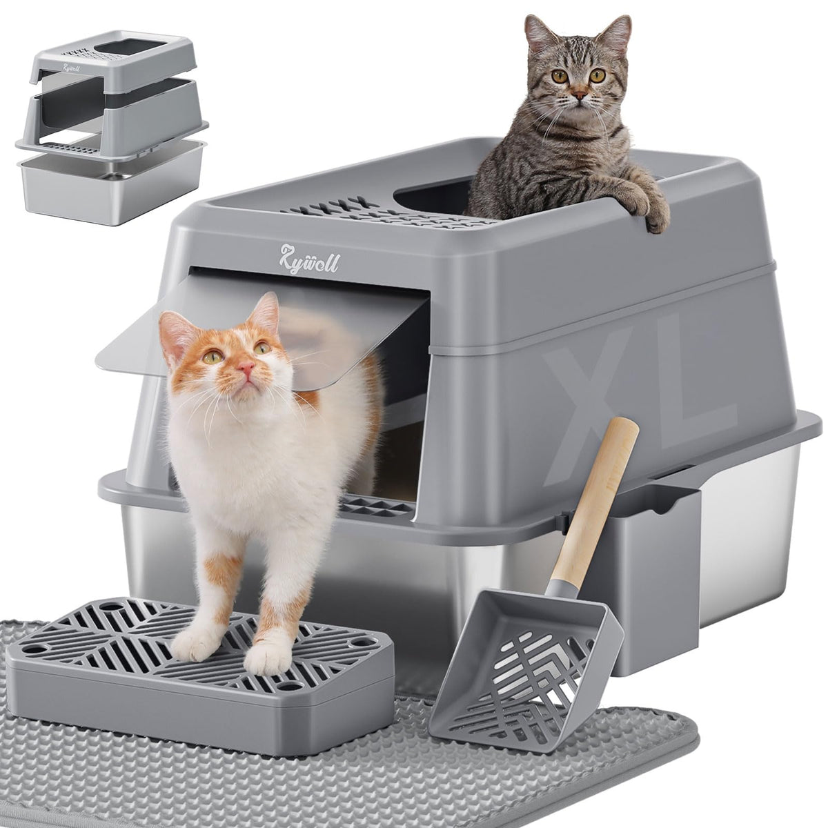Rywell XL top-view shows spacious interior for multi-cat use and easy maintenance.