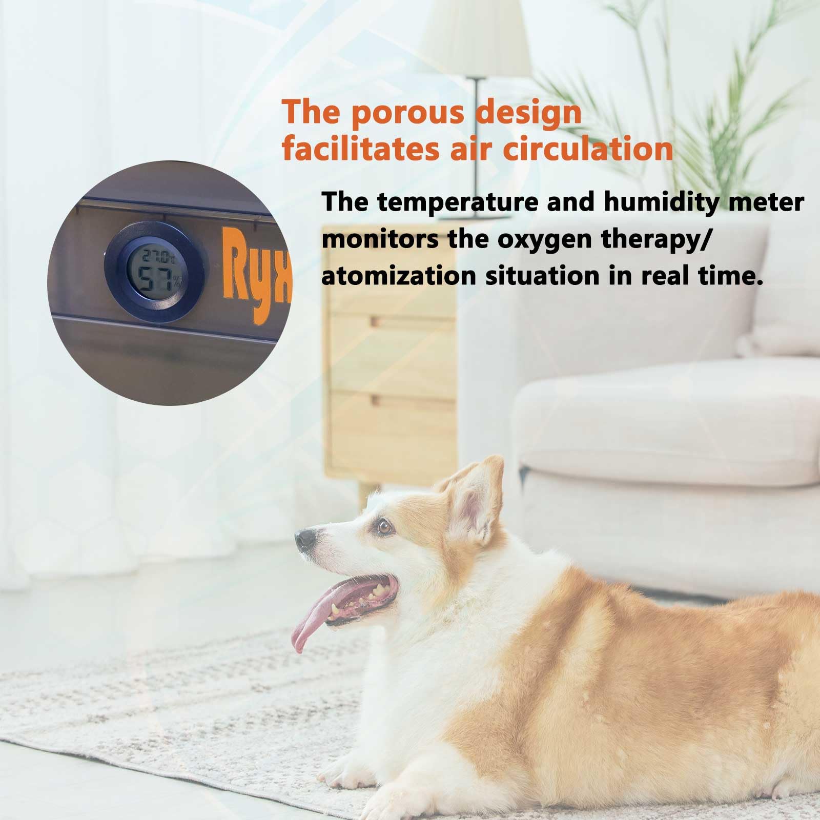 Ryxor Pet Atomization Nest sliding front door for simple pet access.