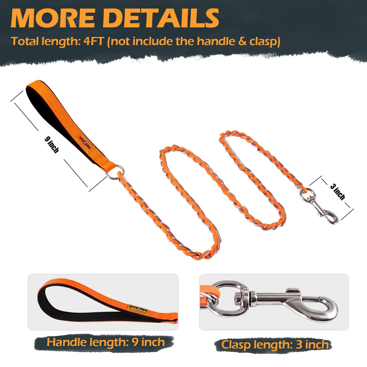 S-ETOVUS 4ft leash offers more control and space on walks
