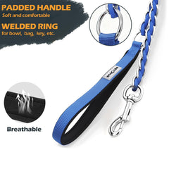 S-ETOVUS blue chrome-plated leash close-up showing durable finish