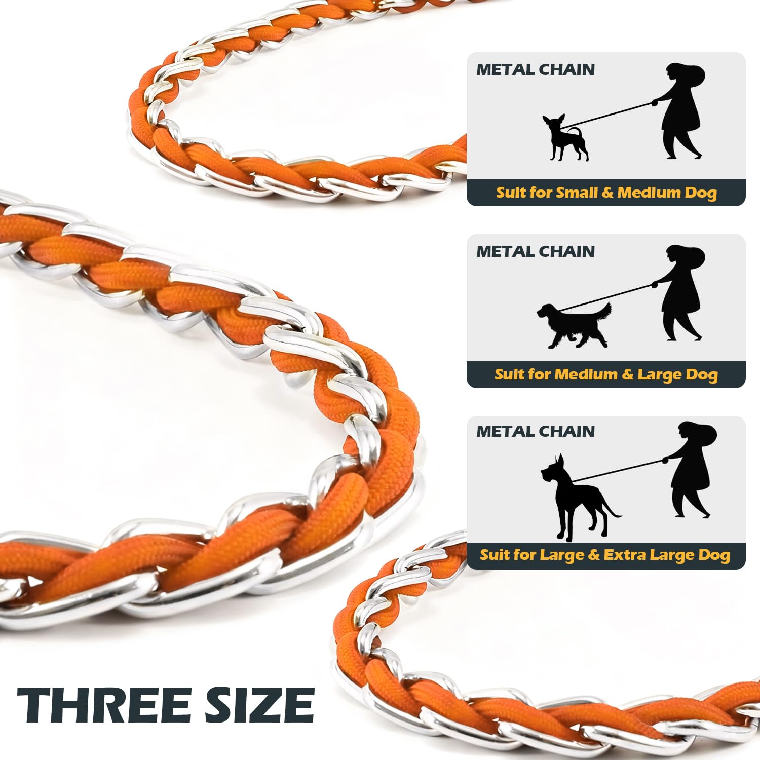 S-ETOVUS orange padded handle leash improves grip and visibility