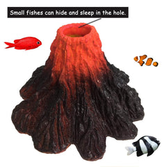 S-Lifeeling volcano ornament lava-effect view inspires curiosity in your fish tank.