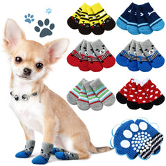 Sadnyy dog socks 24-pcs 6-styles pack keeps paws warm and stylish indoors.