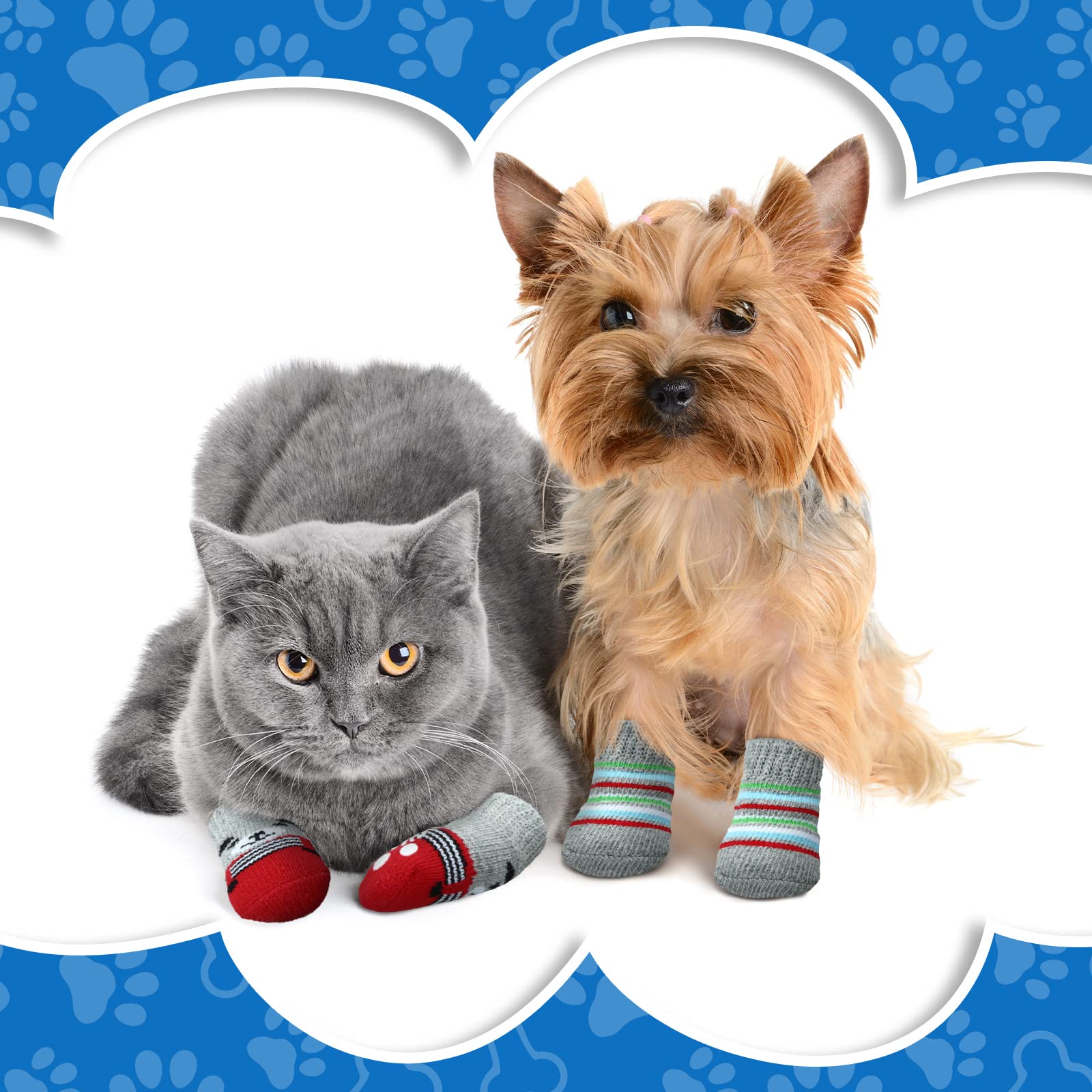 Sadnyy dog socks anti-slip design enhances grip on hardwood floors.