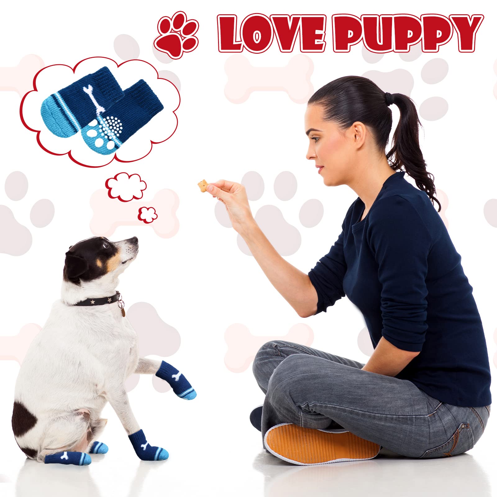Sadnyy indoor traction socks help pets walk steadier indoors