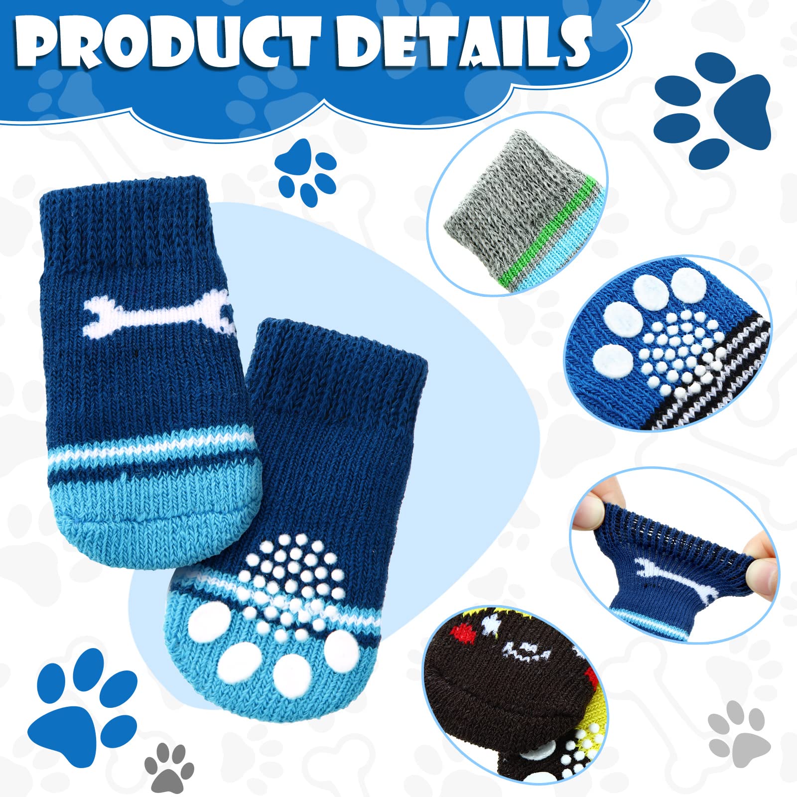 Sadnyy dog socks soft breathable cotton for comfy indoor wear.