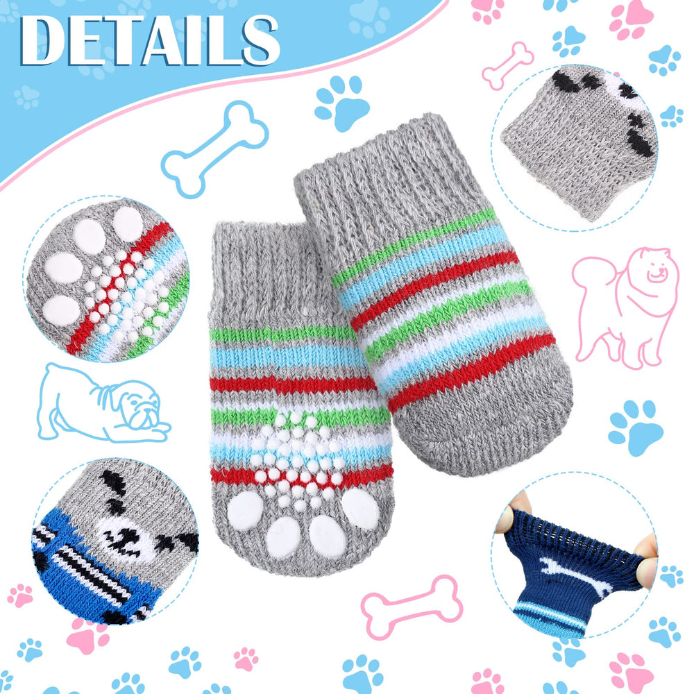 Sadnyy soft cotton dog socks provide breathable comfort indoors.