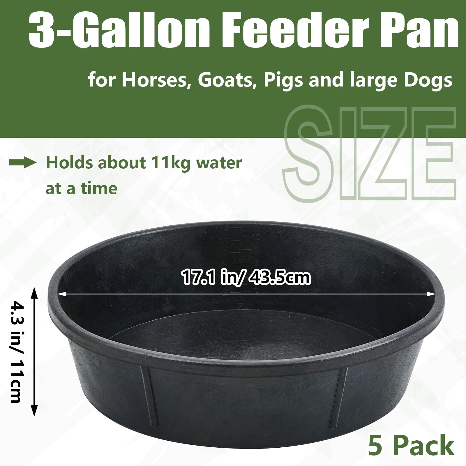 Sadnyy rubber feeder pan dimensions 10.6 by 4.1 inches for easy handling.