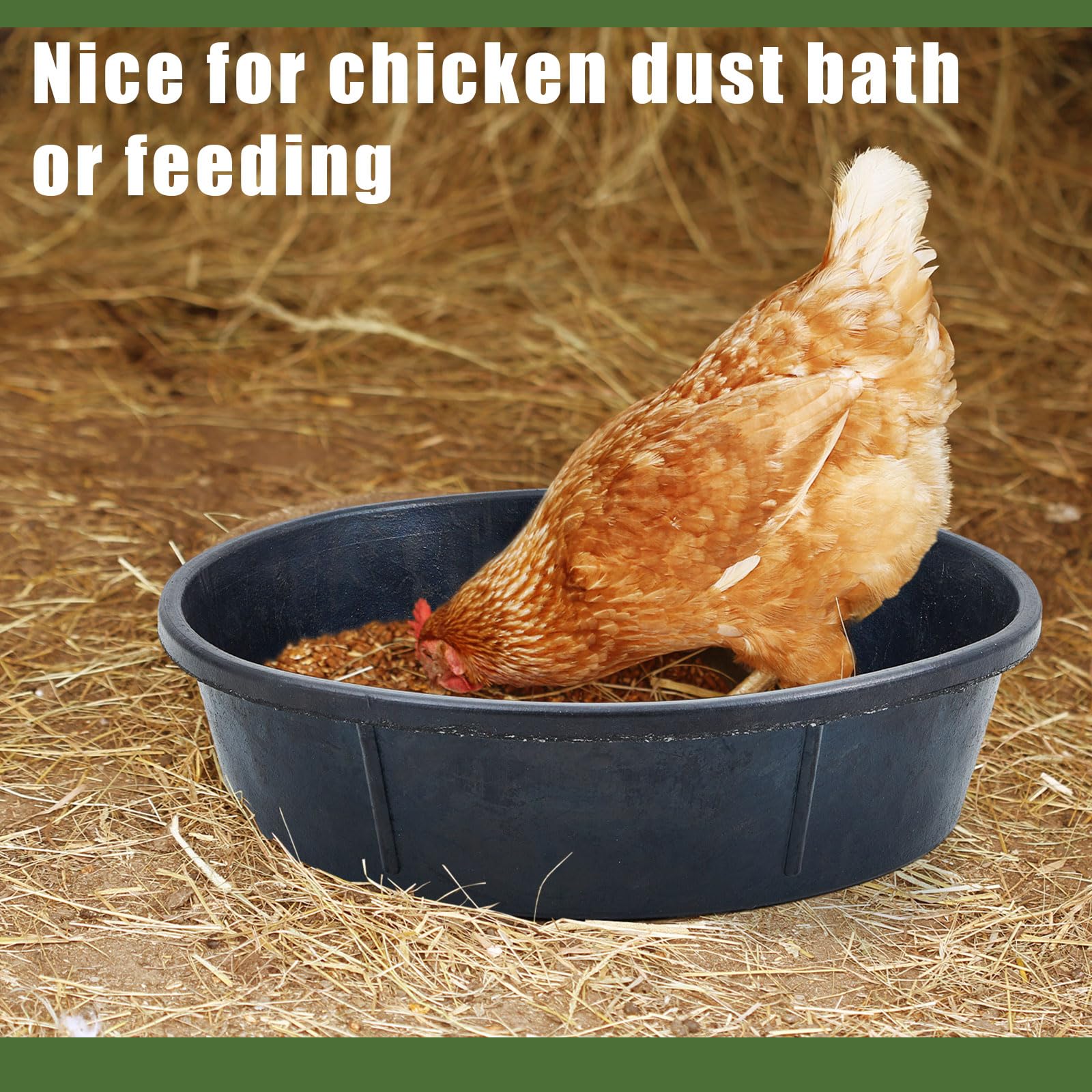 Sadnyy rubber feeder pan heavy and thick reduces tipping when animals paw.