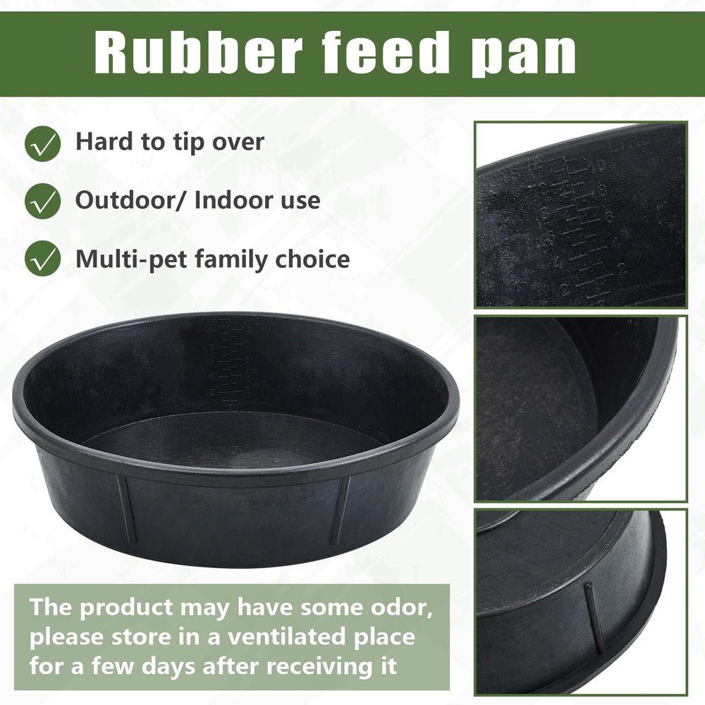 Sadnyy rubber feeder pan stackable design saves space between uses.
