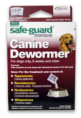 SAFE-GUARD Guard Canine Dewormer packaging for large dogs helps with broad-spectrum parasite control