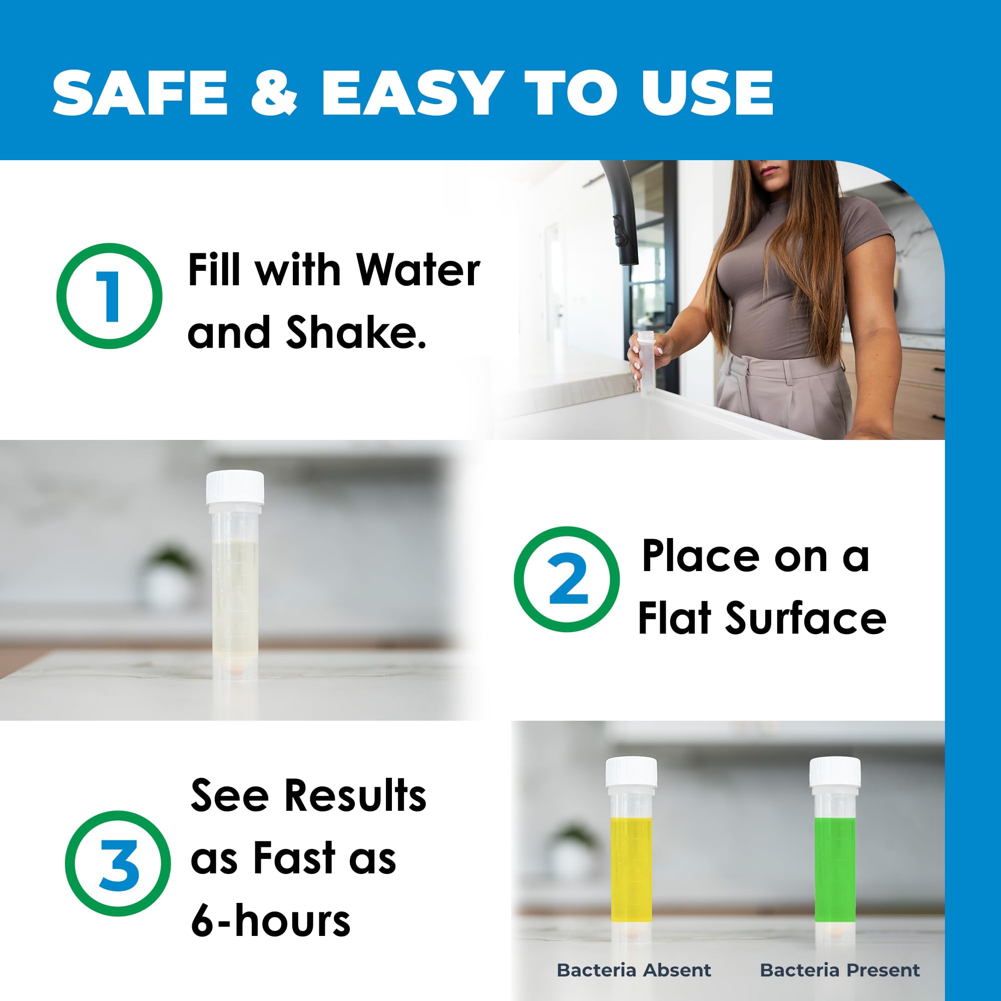 Safe Home EPA lab-certified kit ensures reliable testing standards.