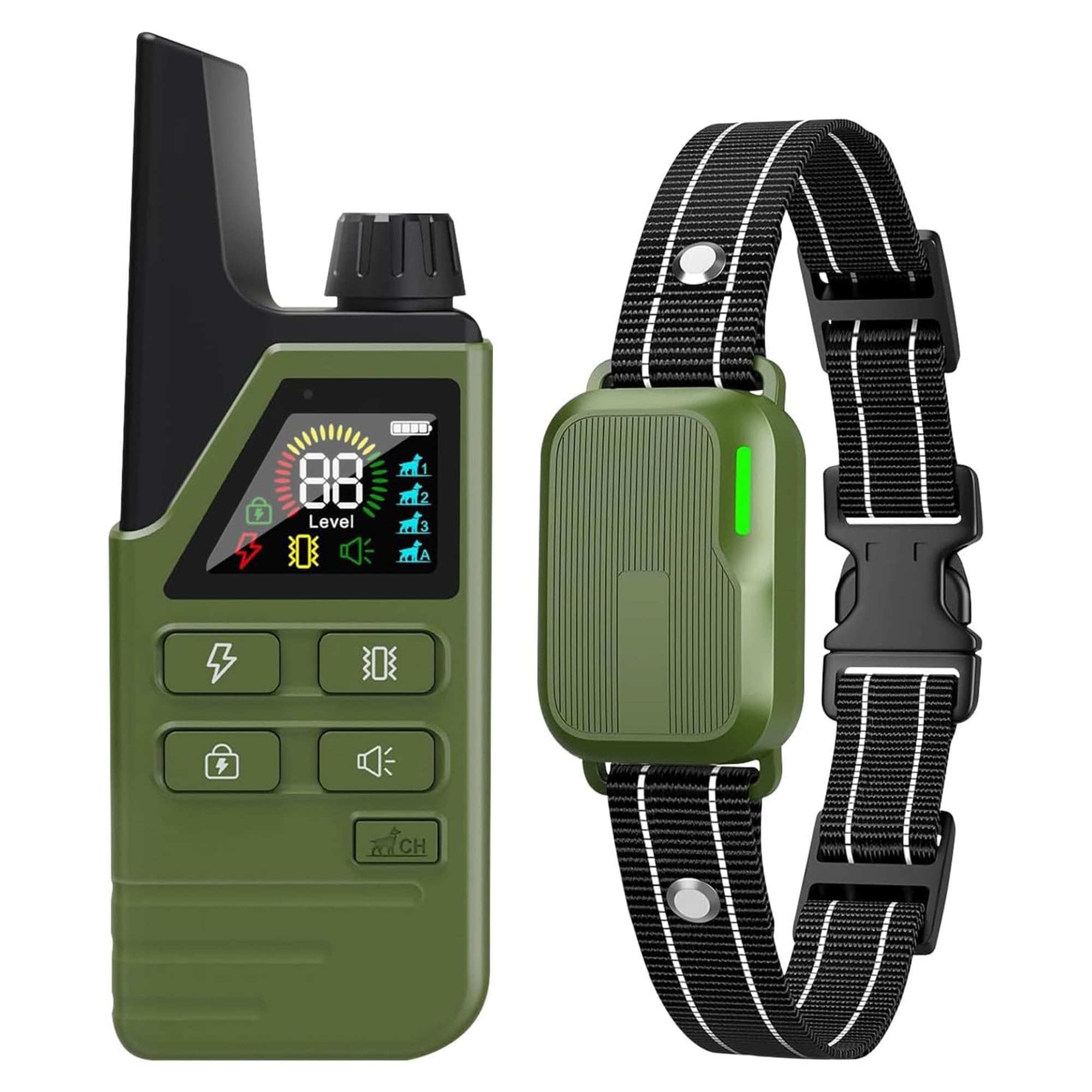SafeShock dog shock collar remote in action for long-range training outdoors.
