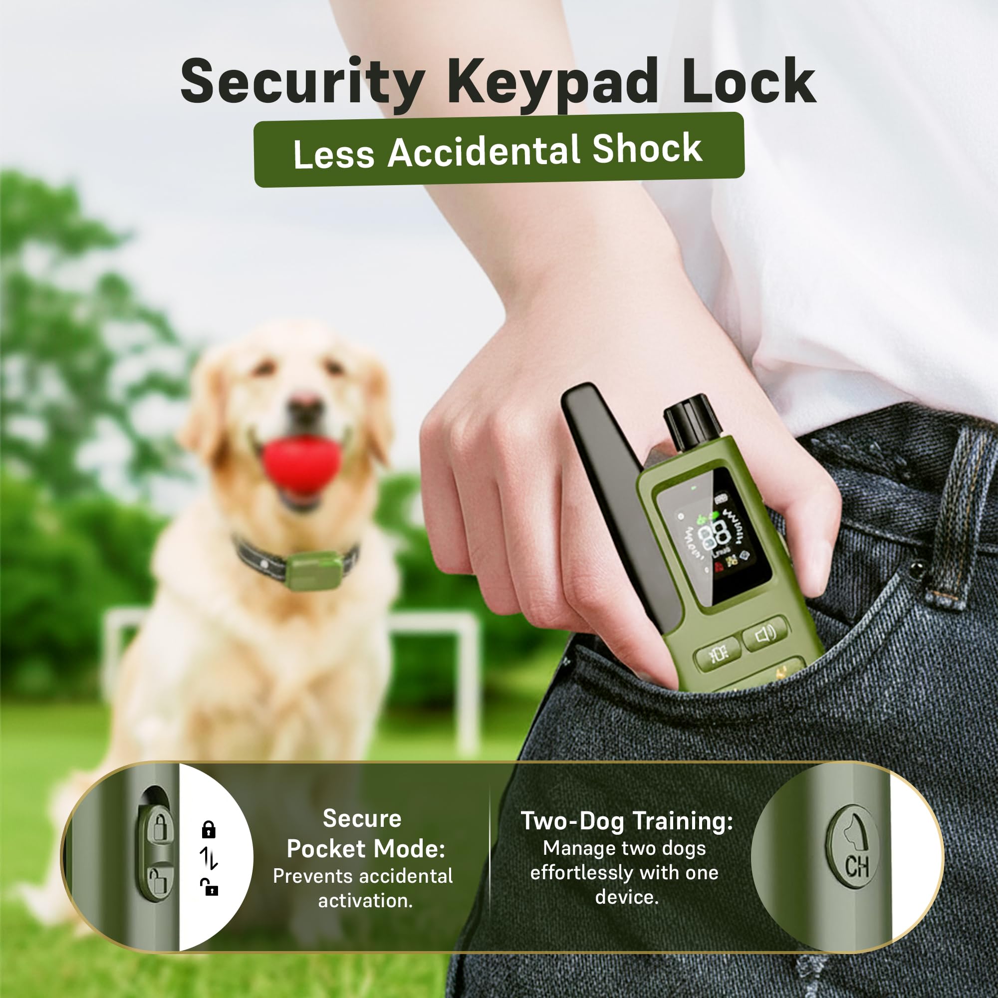 SafeShock nylon collar offers comfortable, adjustable wear for daily use.