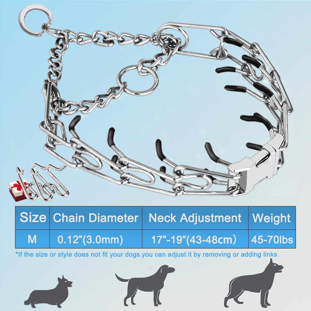 Safiman collar with rubber-covered edges for softer contact during walks