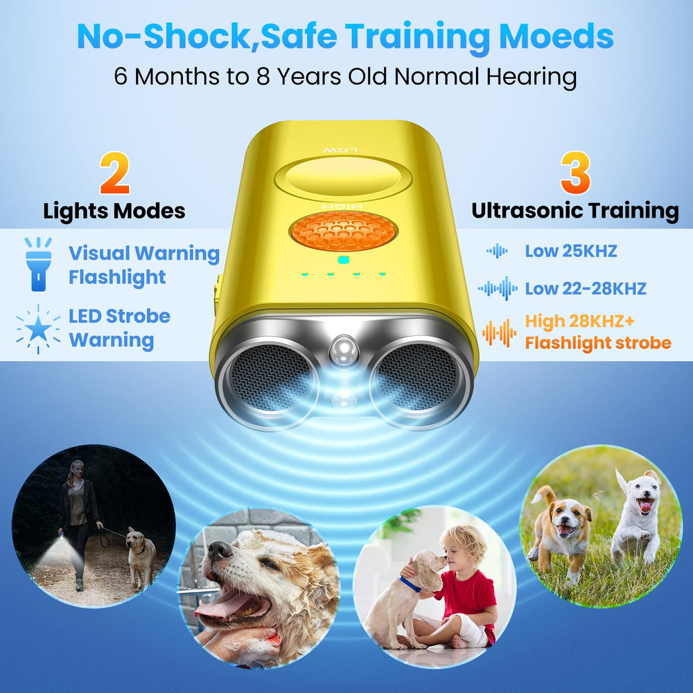 Saigain dog bark deterrent side view emphasizes slim handheld design