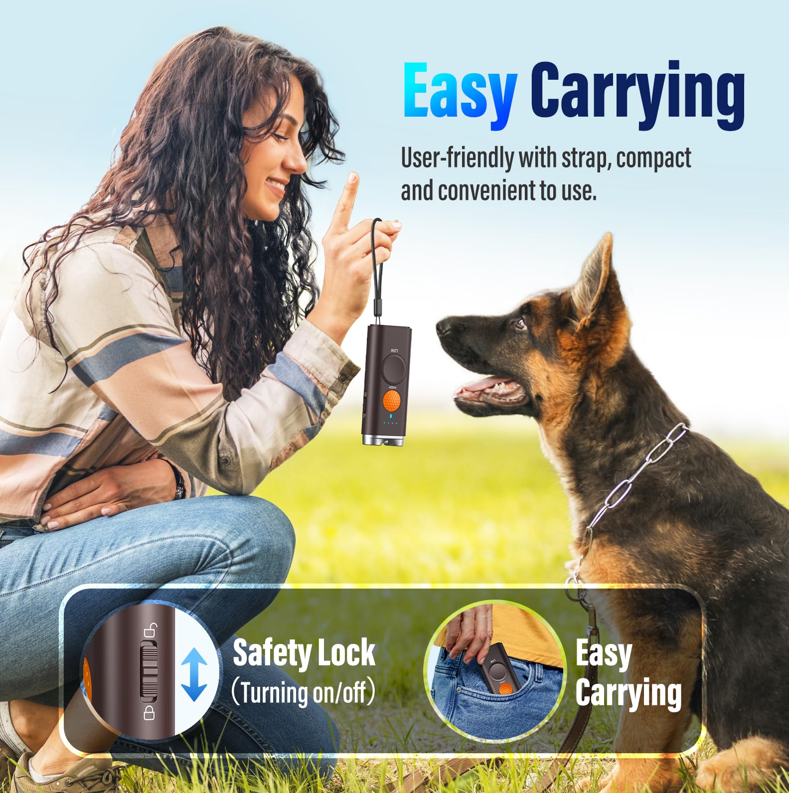 Saigain rechargeable battery indicator on the deterrent device