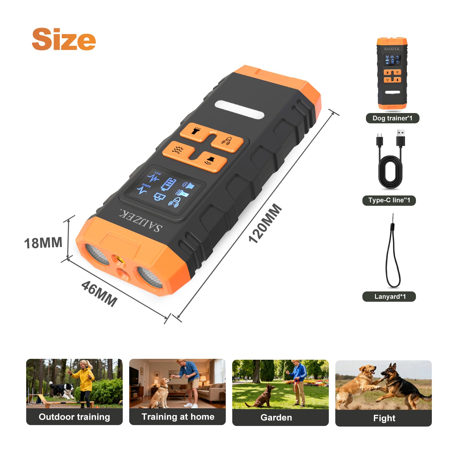 SAIJZEK Ultrasonic Dog Trainer G3 battery life insight for long training sessions.