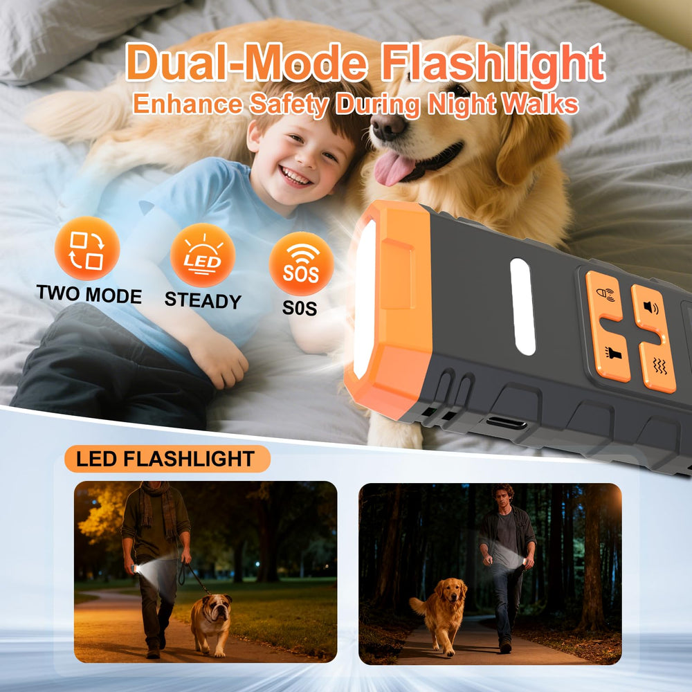 SAIJZEK Ultrasonic Dog Trainer G3 in a training session showing focused behavior shaping.