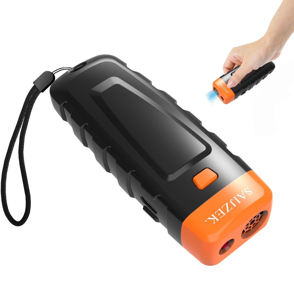 SAIJZEK Entrenador ultrasónico para perros captando la atención y reduciendo ladridos.
