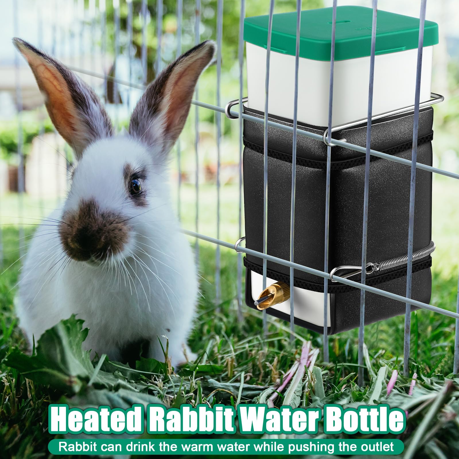 Saillong no-drip mount drinker secured in cage for mess-free hydration