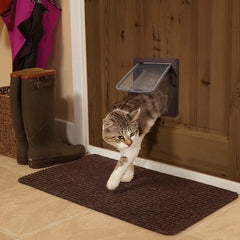 Sailnovo 4-way locking cat flap enables controlled in/out for pets.