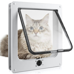 Sailnovo cat flap 4-way closure close-up shows flexible entry options for pets.