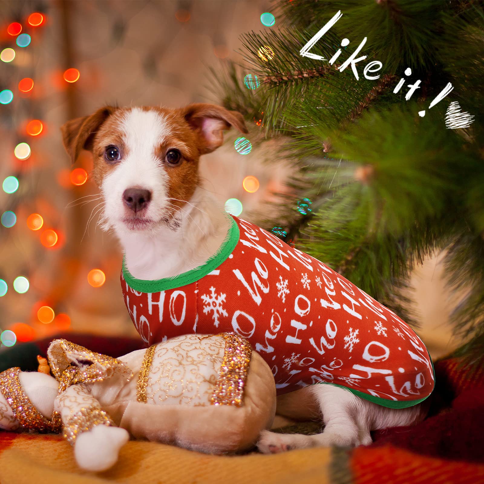 Saintrygo Christmas dog shirts Candies pattern playful print for festive photoshoots.