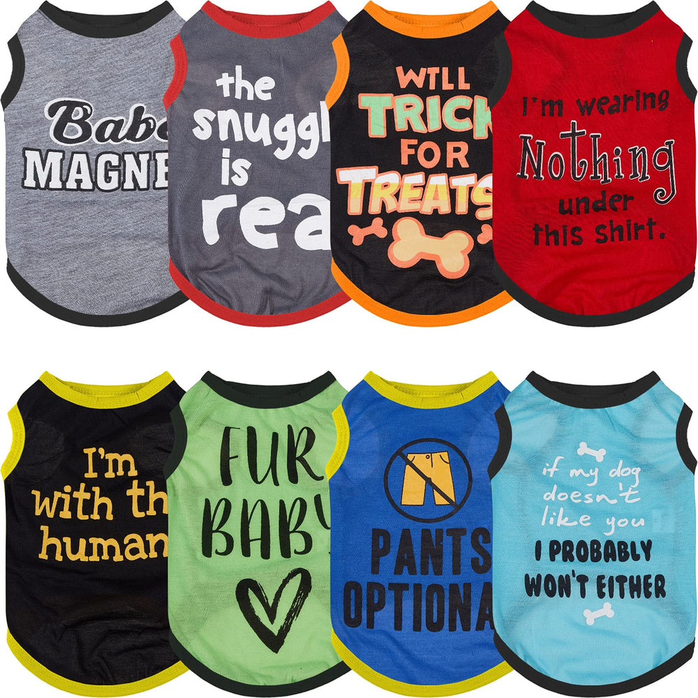 Saintrygo dog shirts eight-patterns back-letters for stylish everyday wear