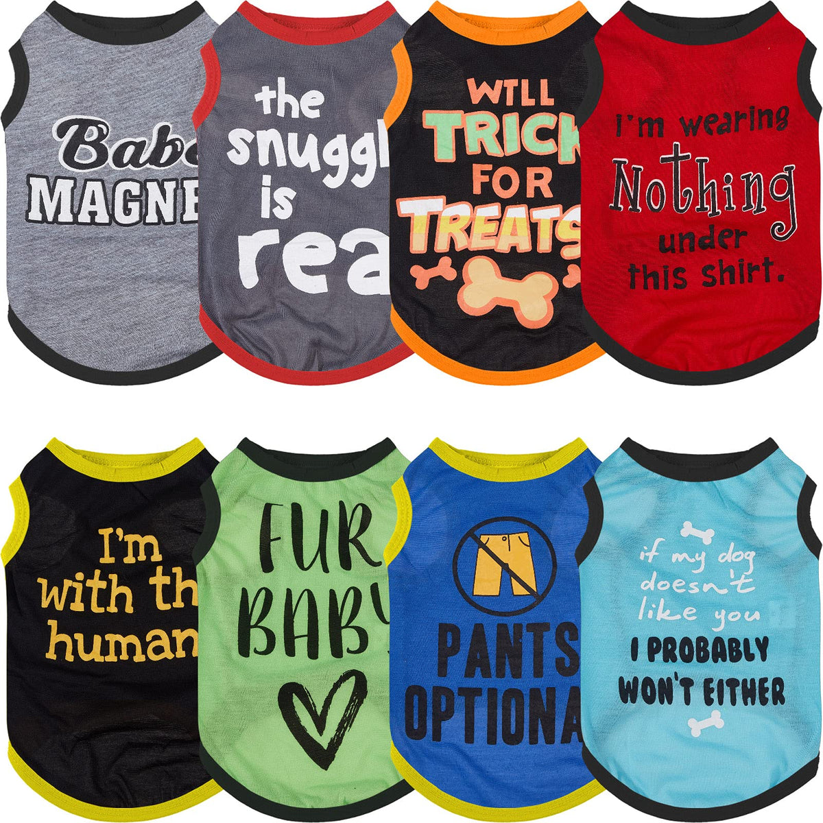 Saintrygo dog shirts eight-patterns back-letters for stylish everyday wear