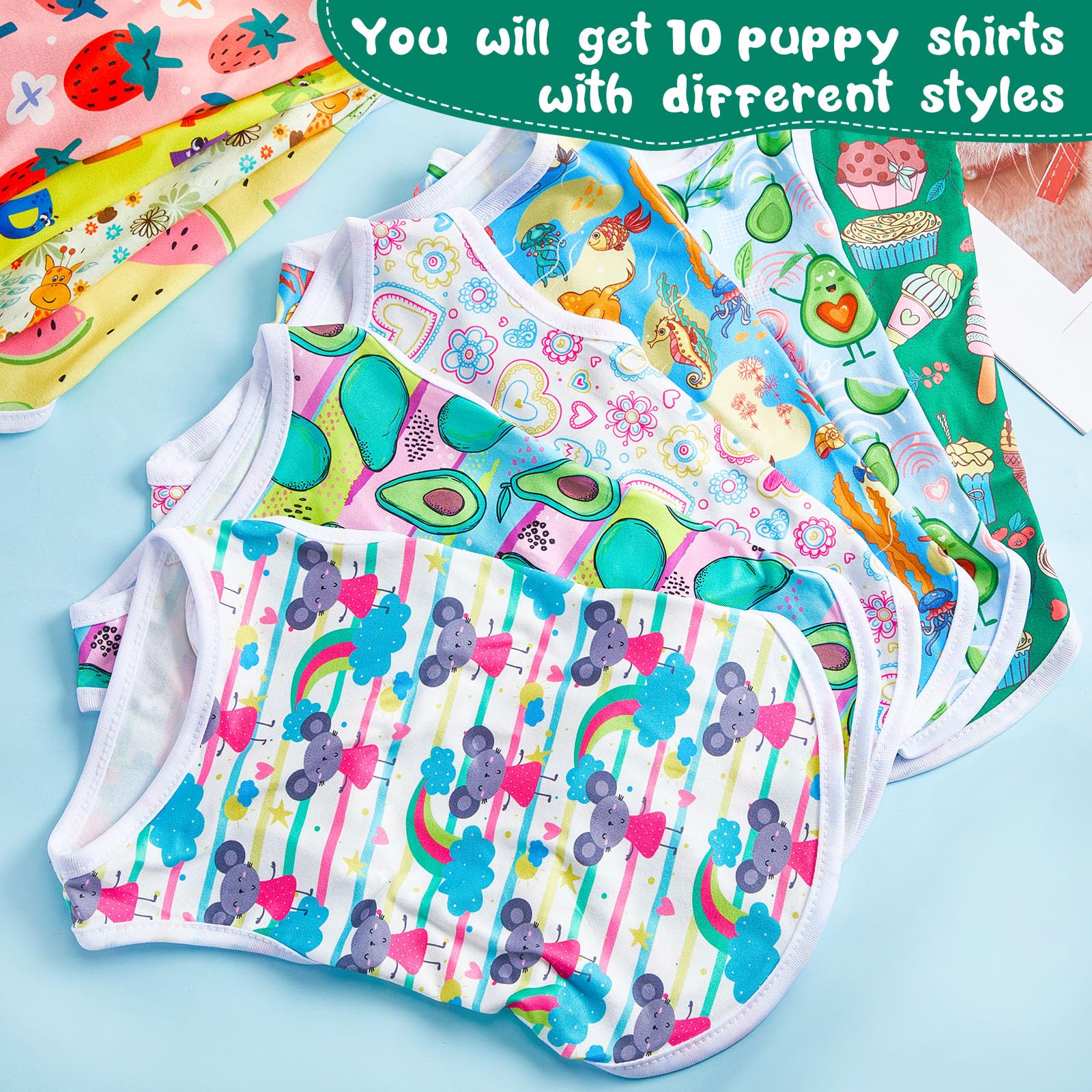 Saintrygo puppy shirts soft knitting closeup reveals breathable fabric and gentle stretch.