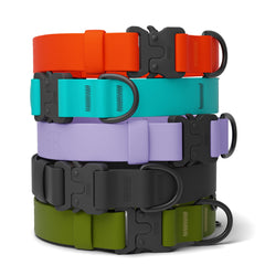 SÄKER waterproof dog collar orange side view shows adjustable fit for large dogs