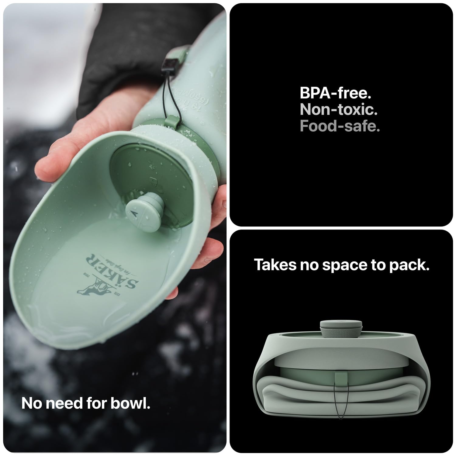 SÄKER BPA-free durable dog bottle for safe outdoor use