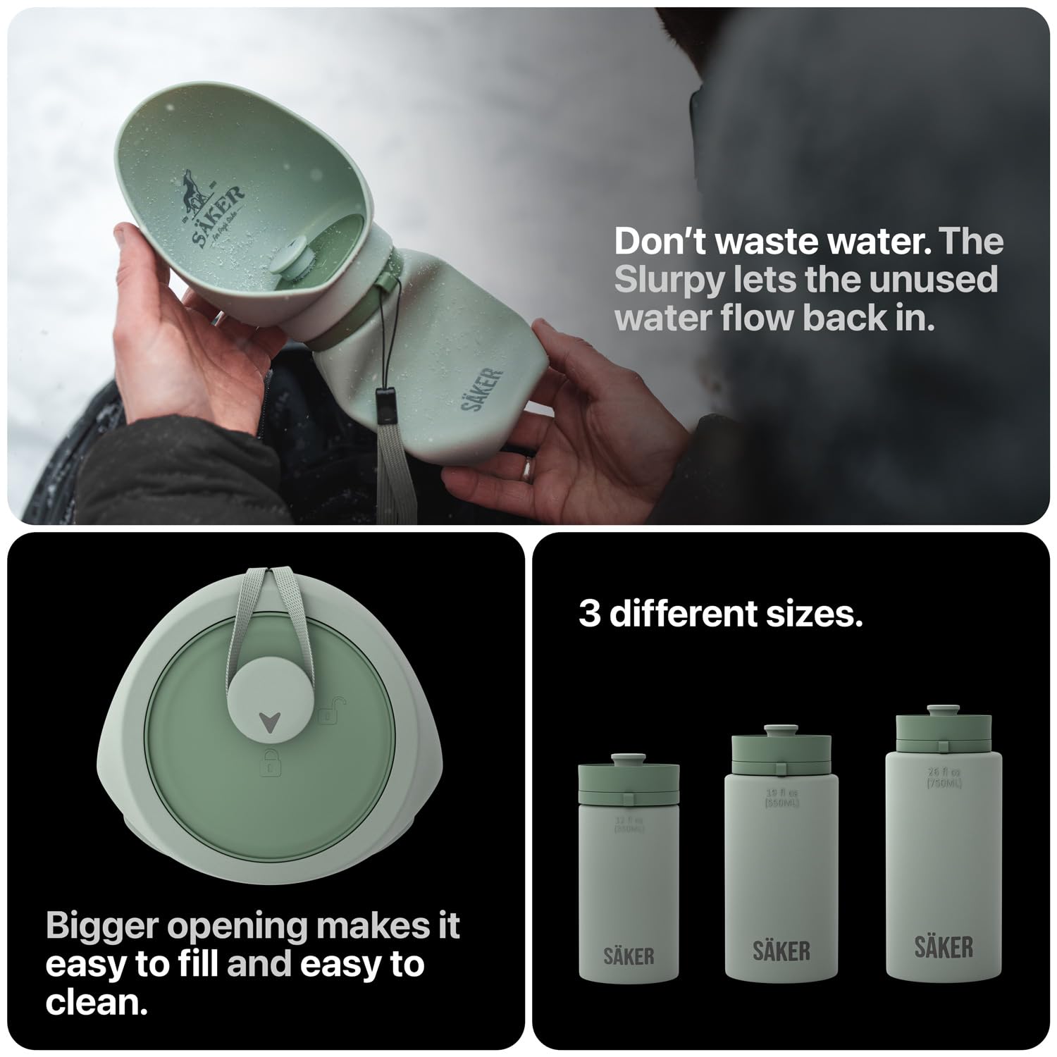 Active-dog friendly bottle supports hydration on walks, camping trips, and long outdoor workouts.