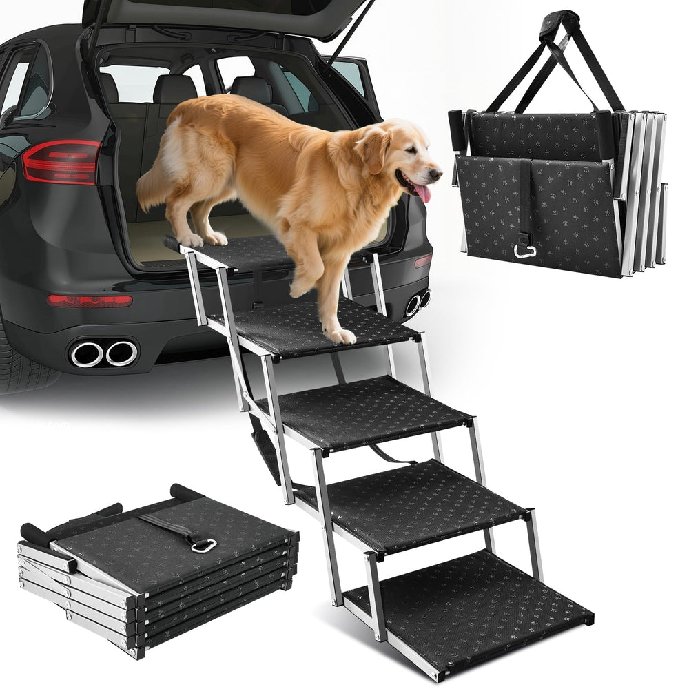 SakerPlus dog ramps with wide slope for comfortable car entry and easy access