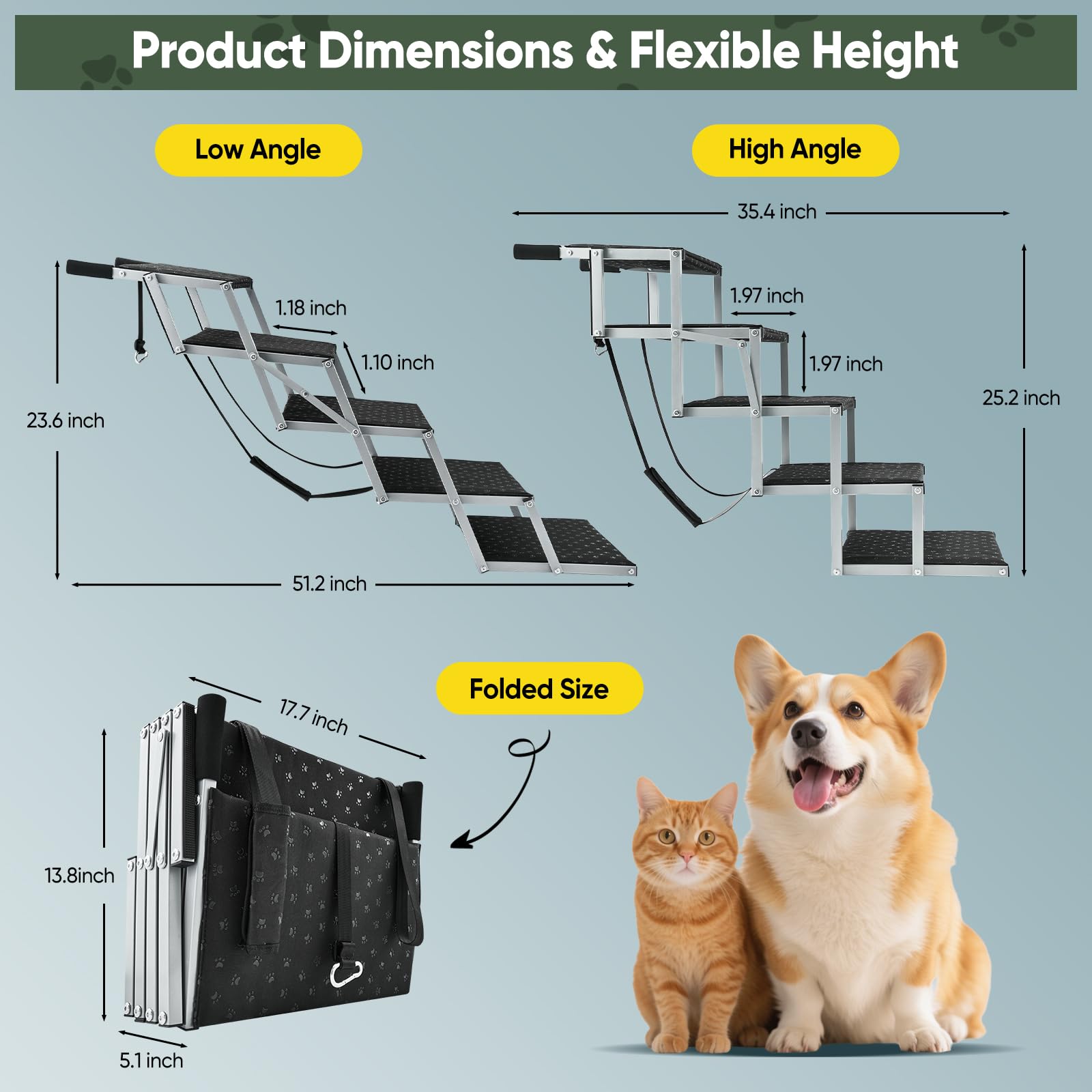 SakerPlus dog steps showing textured non-slip surface for grip