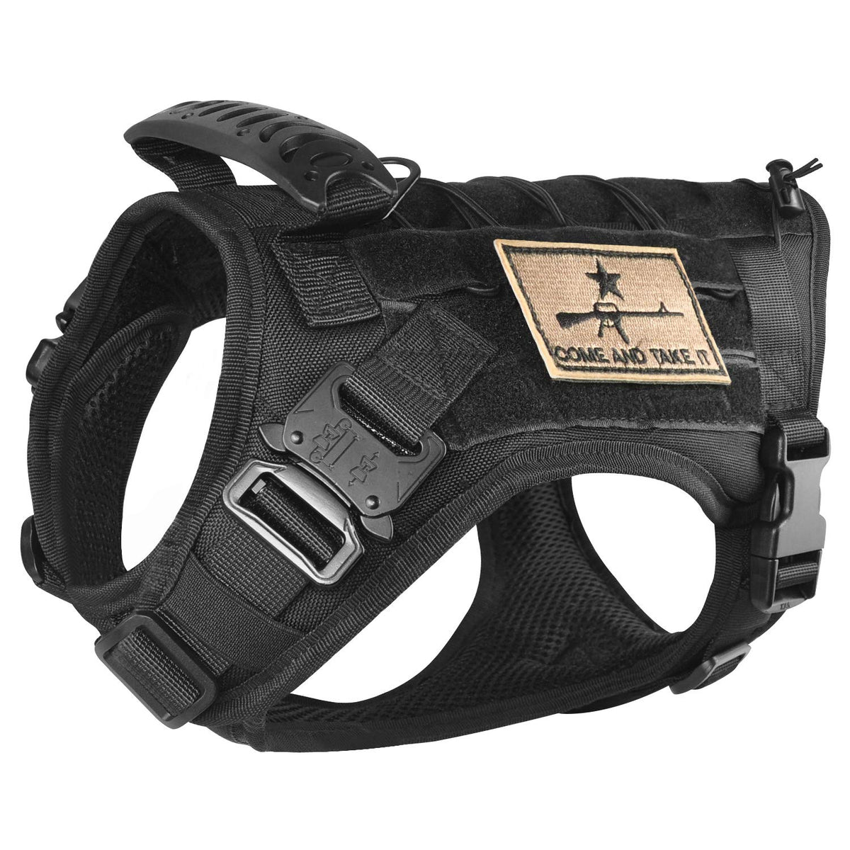 Salfse tactical dog vest material close-up showing durable fabric for outdoor use.