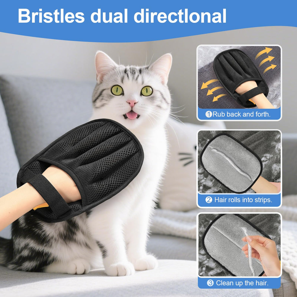 Salhap electrostatic glove lifting lint with gentle strokes on fabrics.