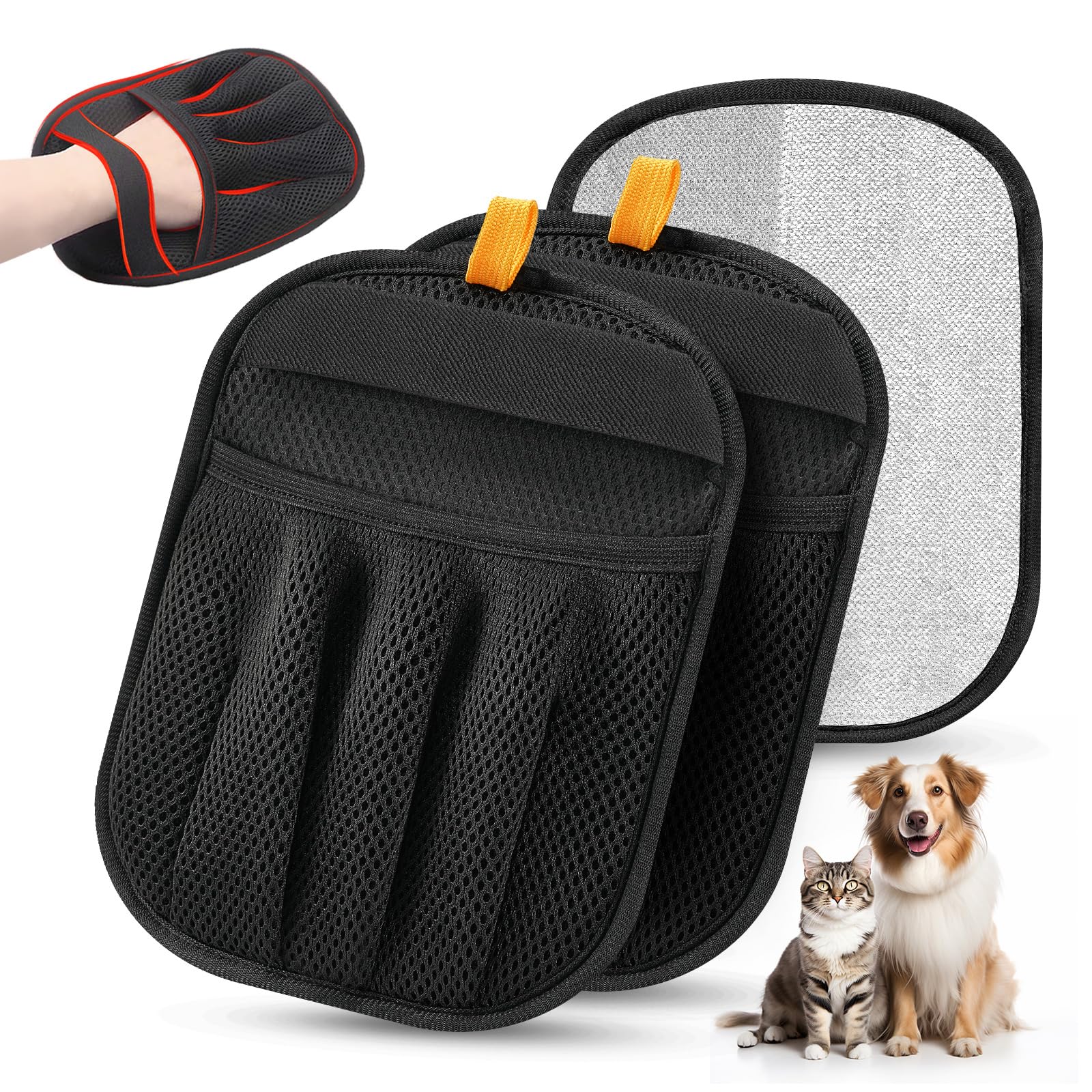 Salhap pet hair glove on couch removes fur quickly for a tidier living room.