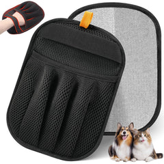 Salhap pet hair removal glove front view shows upgraded five finger design for fast pickup