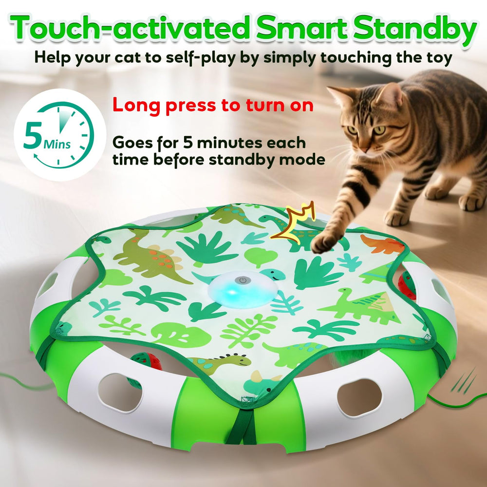 Salodal bird-chirping squeaky sounds attract cats during interactive play.