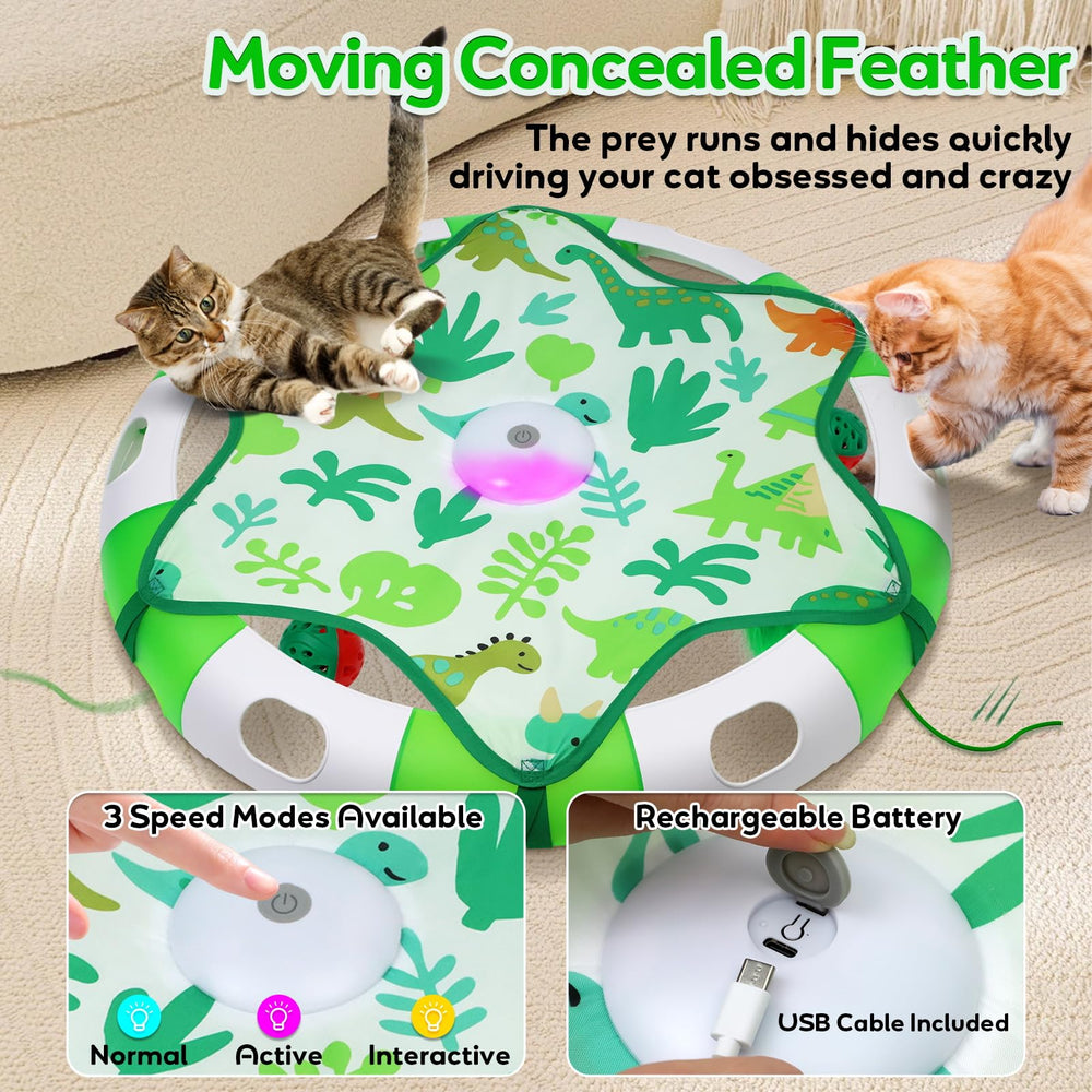 Salodal 1200mAh rechargeable battery powers hours of cat play.